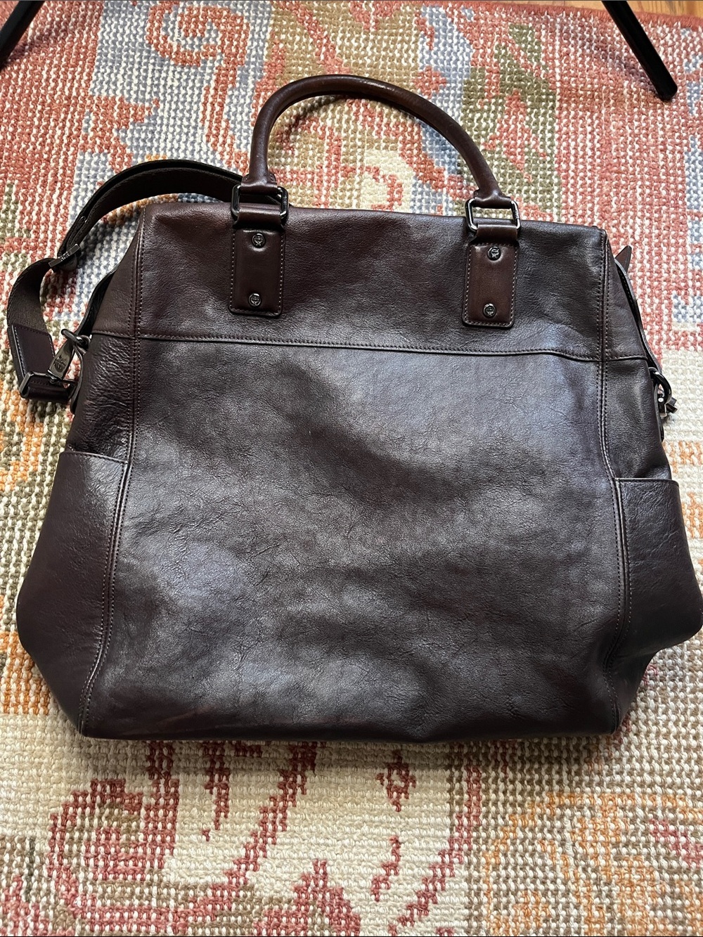 Vintage MCM München Dark Brown Leather Briefcase Travel Commuter Laptop Bag EUC - Picture 9 of 14